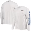 Men's Columbia White Texas Rangers Americana Terminal Tackle Omni-Shade Long Sleeve Raglan T-Shirt