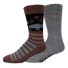 Men's Columbia Lifestyle Bison-Stripe Thermal Crew Socks