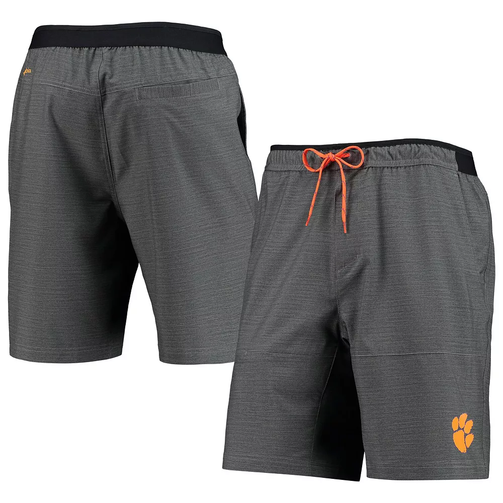 Men's Columbia Heathered Gray Clemson Tigers Twisted Creek Omni-Shield Shorts 2 Men's Columbia Heathered Gray Clemson Tigers Twisted Creek Omni-Shield Shorts - Image 2