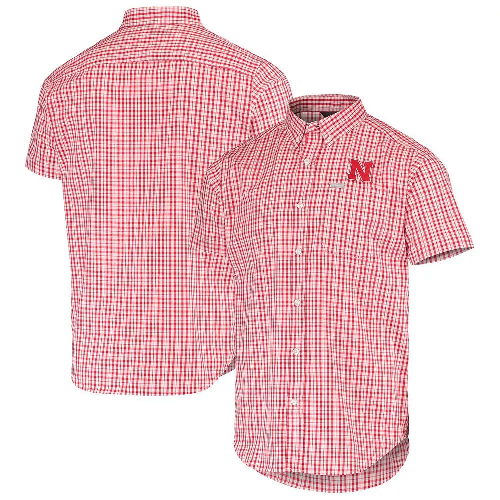Men's Columbia Scarlet Nebraska Huskers Rapid Rivers Logo Button-Down Shirt 2 Men's Columbia Scarlet Nebraska Huskers Rapid Rivers Logo Button-Down Shirt - Image 2