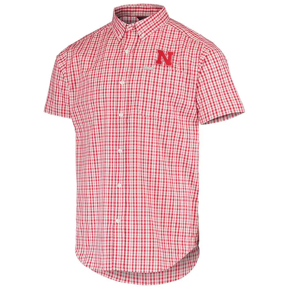 Men's Columbia Scarlet Nebraska Huskers Rapid Rivers Logo Button-Down Shirt 3 Men's Columbia Scarlet Nebraska Huskers Rapid Rivers Logo Button-Down Shirt - Image 3