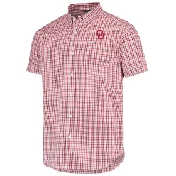 Men's Columbia Crimson Oklahoma Sooners Rapid Rivers Logo Button-Down Shirt -Columbia Vogue 5795042 ALT2