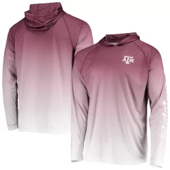 Men's Columbia PFG Maroon Texas A&M Aggies Terminal Tackle Omni-Shade UPF 50 Long Sleeve Hooded Top