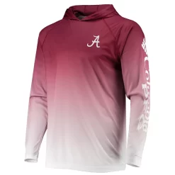 Men's Columbia PFG Crimson Alabama Crimson Tide Terminal Tackle Omni-Shade UPF 50 Long Sleeve Hooded Top -Columbia Vogue 5813508 ALT2