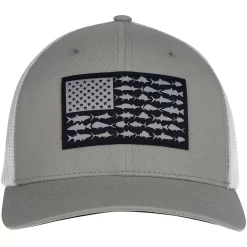 Men's Columbia Gray Dallas Cowboys PFG Mesh Fish Flag Flex Hat -Columbia Vogue 5917166 ALT2