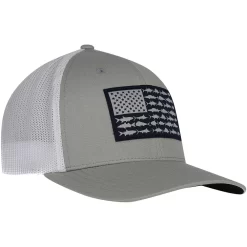 Men's Columbia Gray Dallas Cowboys PFG Mesh Fish Flag Flex Hat -Columbia Vogue 5917166 ALT3
