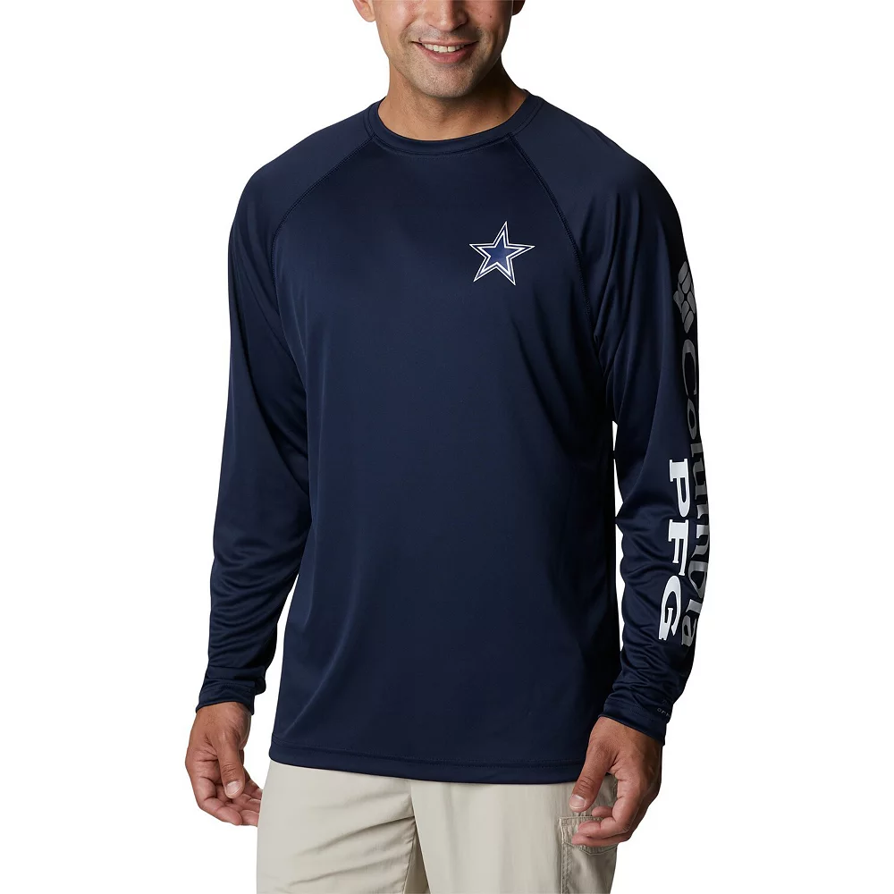 Men's Columbia Navy Dallas Cowboys Big & Tall PFG Terminal Tackle Logo Raglan Omni-Wick Long Sleeve T-Shirt 2 Men's Columbia Navy Dallas Cowboys Big & Tall PFG Terminal Tackle Logo Raglan Omni-Wick Long Sleeve T-Shirt - Image 2