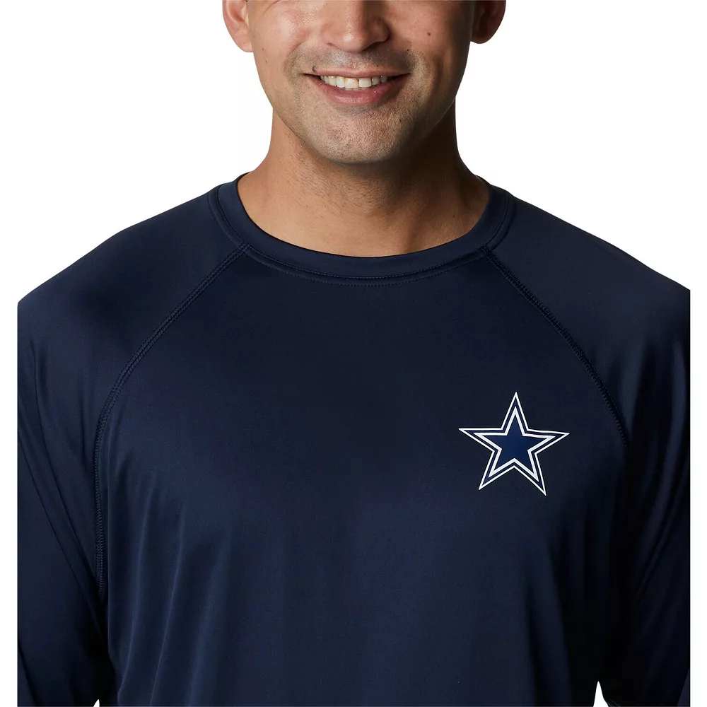 Men's Columbia Navy Dallas Cowboys Big & Tall PFG Terminal Tackle Logo Raglan Omni-Wick Long Sleeve T-Shirt 4 Men's Columbia Navy Dallas Cowboys Big & Tall PFG Terminal Tackle Logo Raglan Omni-Wick Long Sleeve T-Shirt - Image 4