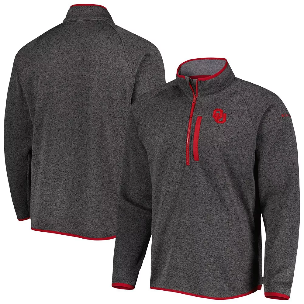 Men's Columbia Gray Oklahoma Sooners Canyon Point Raglan Half-Zip Top 1 Men's Columbia Gray Oklahoma Sooners Canyon Point Raglan Half-Zip Top