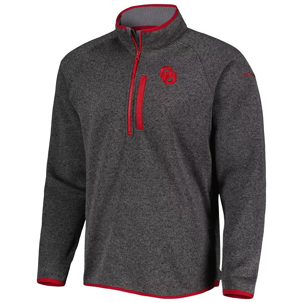 Men's Columbia Gray Oklahoma Sooners Canyon Point Raglan Half-Zip Top 3 Men's Columbia Gray Oklahoma Sooners Canyon Point Raglan Half-Zip Top - Image 3