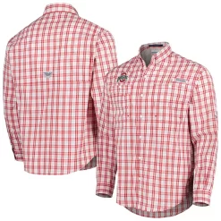 Men's Columbia Scarlet Ohio State Buckeyes Super Tamiami Omni-Wick Long Sleeve Button-Down Shirt