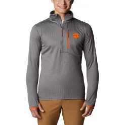 Men's Columbia Gray Clemson Tigers Park View Omni-Wick Half-Zip Top