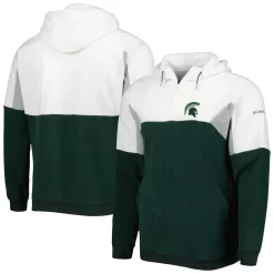 Men's Columbia Green Michigan State Spartans Lodge Quarter-Zip Pullover Hoodie