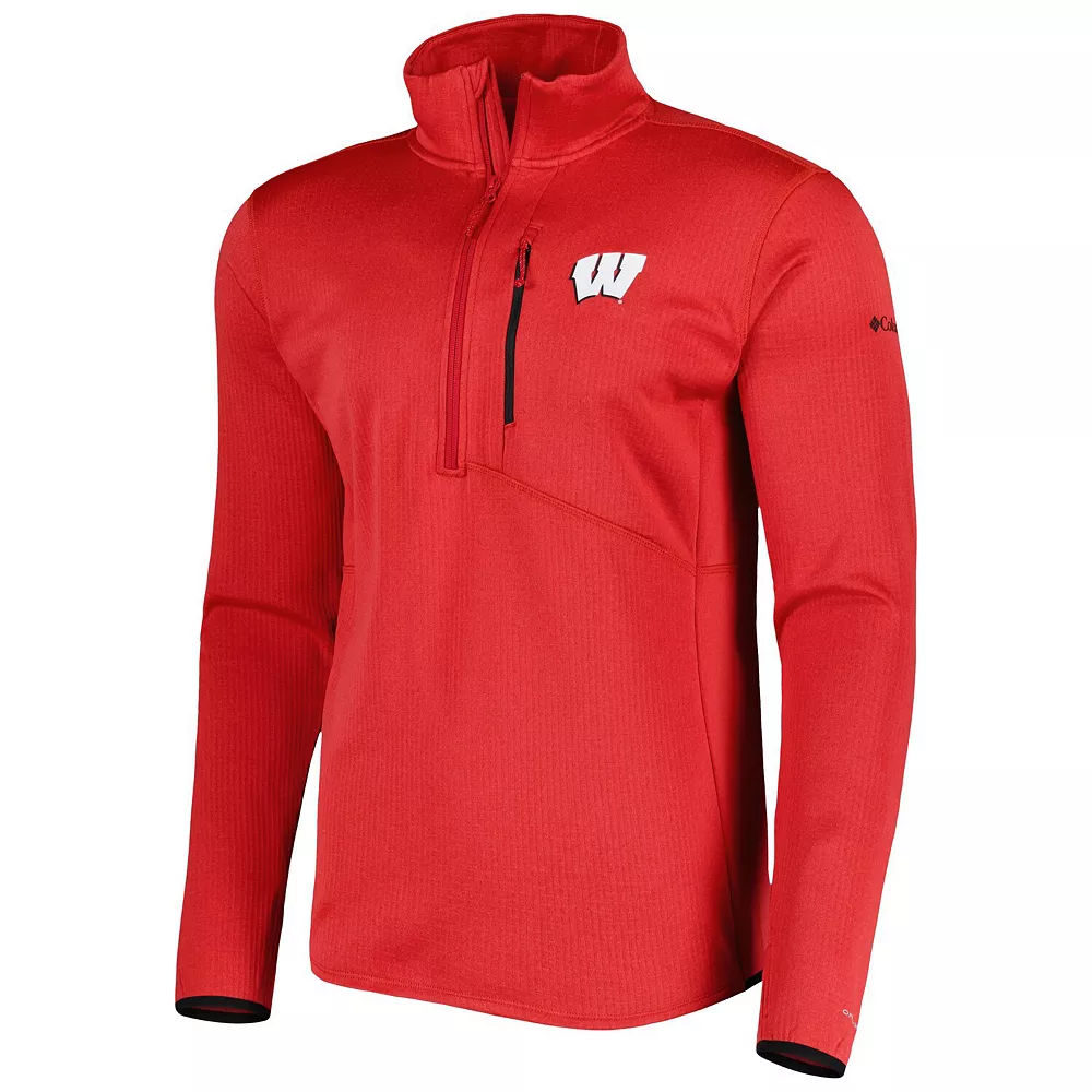 Men's Columbia Red Wisconsin Badgers Park View Omni-Wick Half-Zip Top 3 Men's Columbia Red Wisconsin Badgers Park View Omni-Wick Half-Zip Top - Image 3