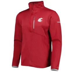 Men's Columbia Crimson Washington State Cougars Park View Omni-Wick Half-Zip Top -Columbia Vogue 6164694 ALT2