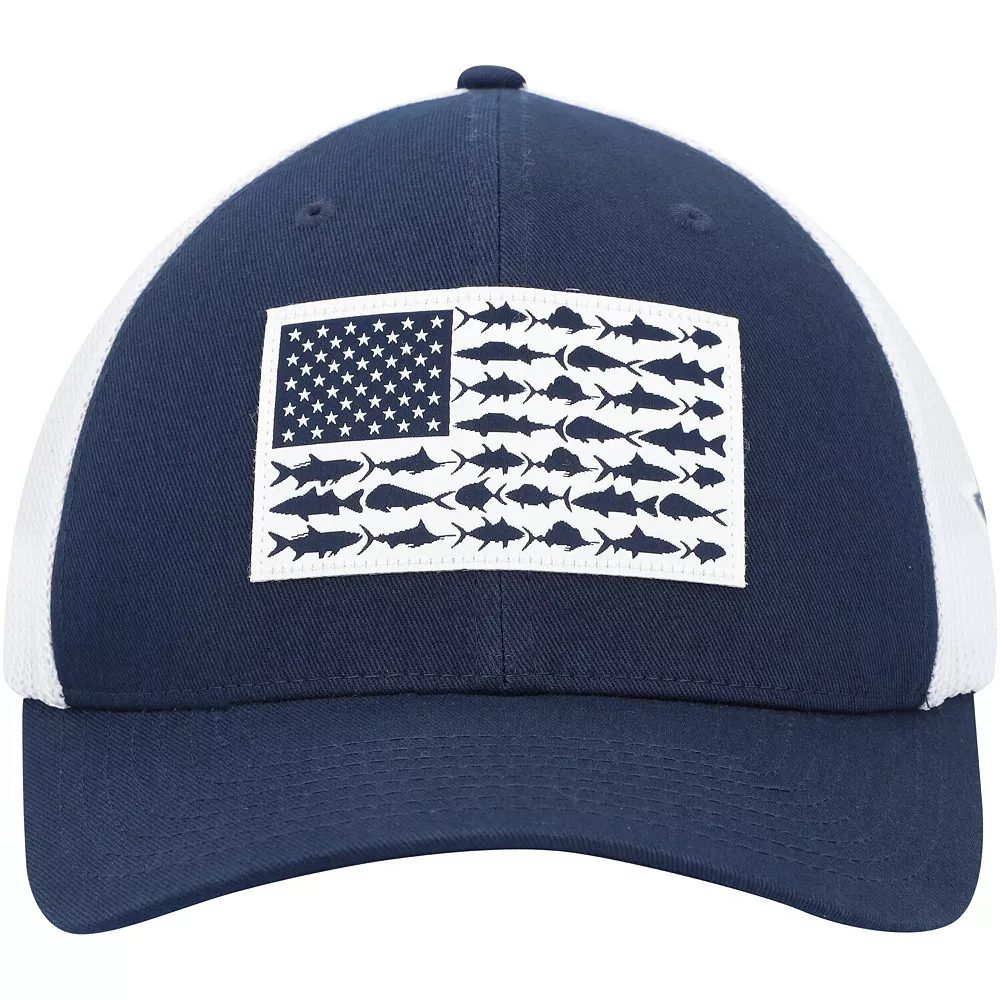 Men's Columbia Navy/White Dallas Cowboys Mesh Fish Flag Flex Hat 3 Men's Columbia Navy/White Dallas Cowboys Mesh Fish Flag Flex Hat - Image 3