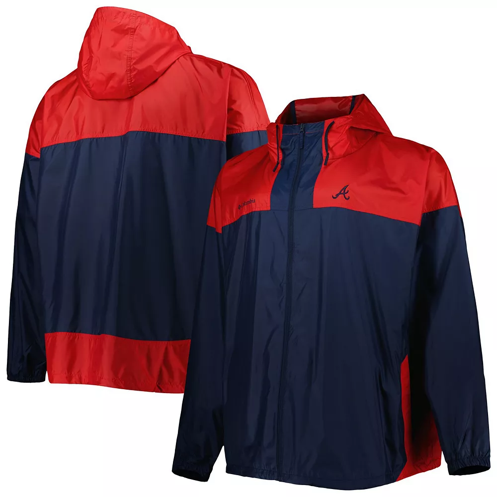Men's Columbia Navy Atlanta Braves Flash Forward Challenger Omni-Shade Full-Zip Windbreaker 2 Men's Columbia Navy Atlanta Braves Flash Forward Challenger Omni-Shade Full-Zip Windbreaker - Image 2