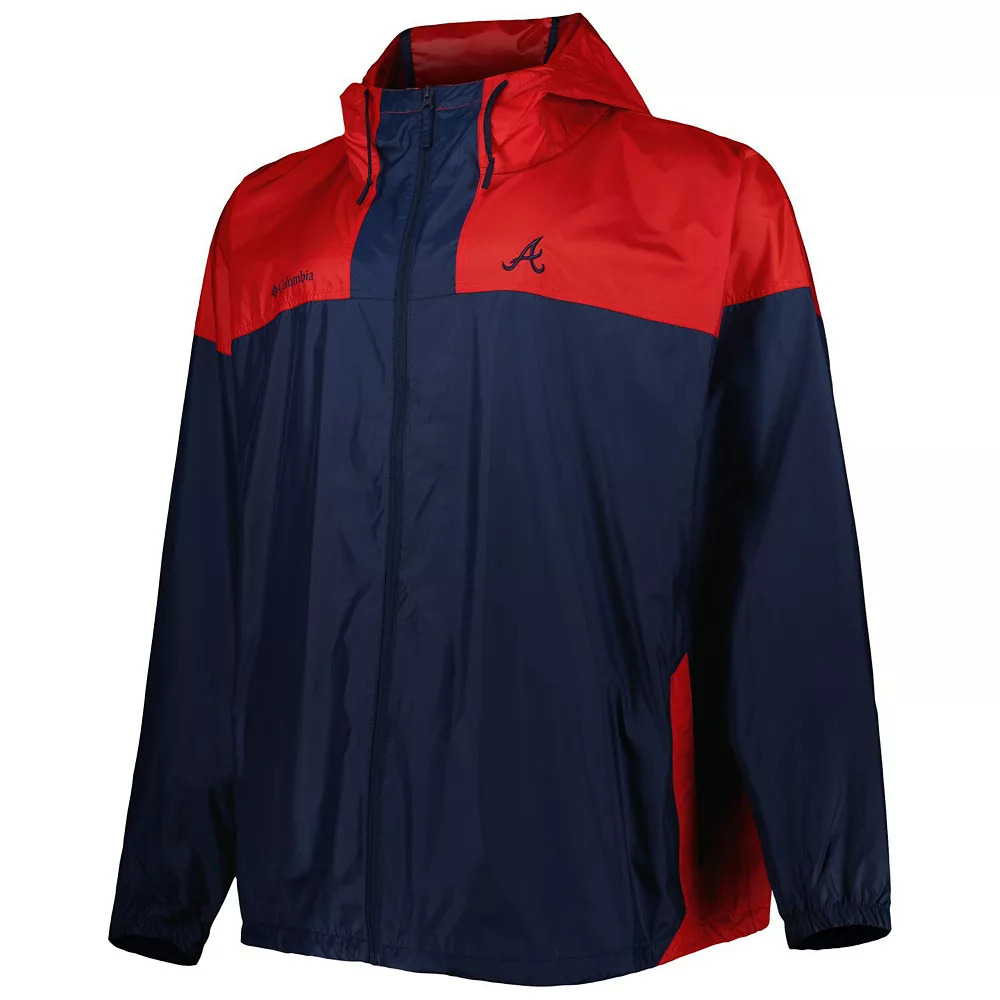 Men's Columbia Navy Atlanta Braves Flash Forward Challenger Omni-Shade Full-Zip Windbreaker 3 Men's Columbia Navy Atlanta Braves Flash Forward Challenger Omni-Shade Full-Zip Windbreaker - Image 3