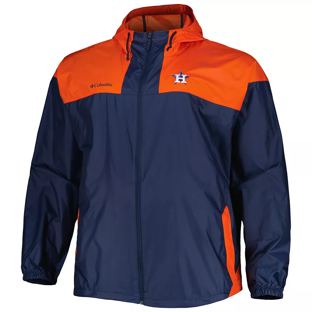 Men's Columbia Navy Houston Astros Flash Forward Challenger Omni-Shade Full-Zip Windbreaker 3 Men's Columbia Navy Houston Astros Flash Forward Challenger Omni-Shade Full-Zip Windbreaker - Image 3