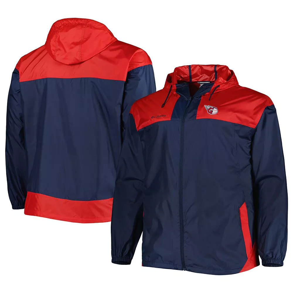 Men's Columbia Navy Cleveland Guardians Flash Forward Challenger Omni-Shade Full-Zip Windbreaker 1 Men's Columbia Navy Cleveland Guardians Flash Forward Challenger Omni-Shade Full-Zip Windbreaker