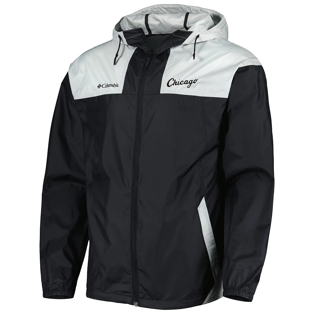 Men's Columbia Black/Gray Chicago White Sox Omni-Shade Flash Forward Challenger Full-Zip Windbreaker Jacket 3 Men's Columbia Black/Gray Chicago White Sox Omni-Shade Flash Forward Challenger Full-Zip Windbreaker Jacket - Image 3