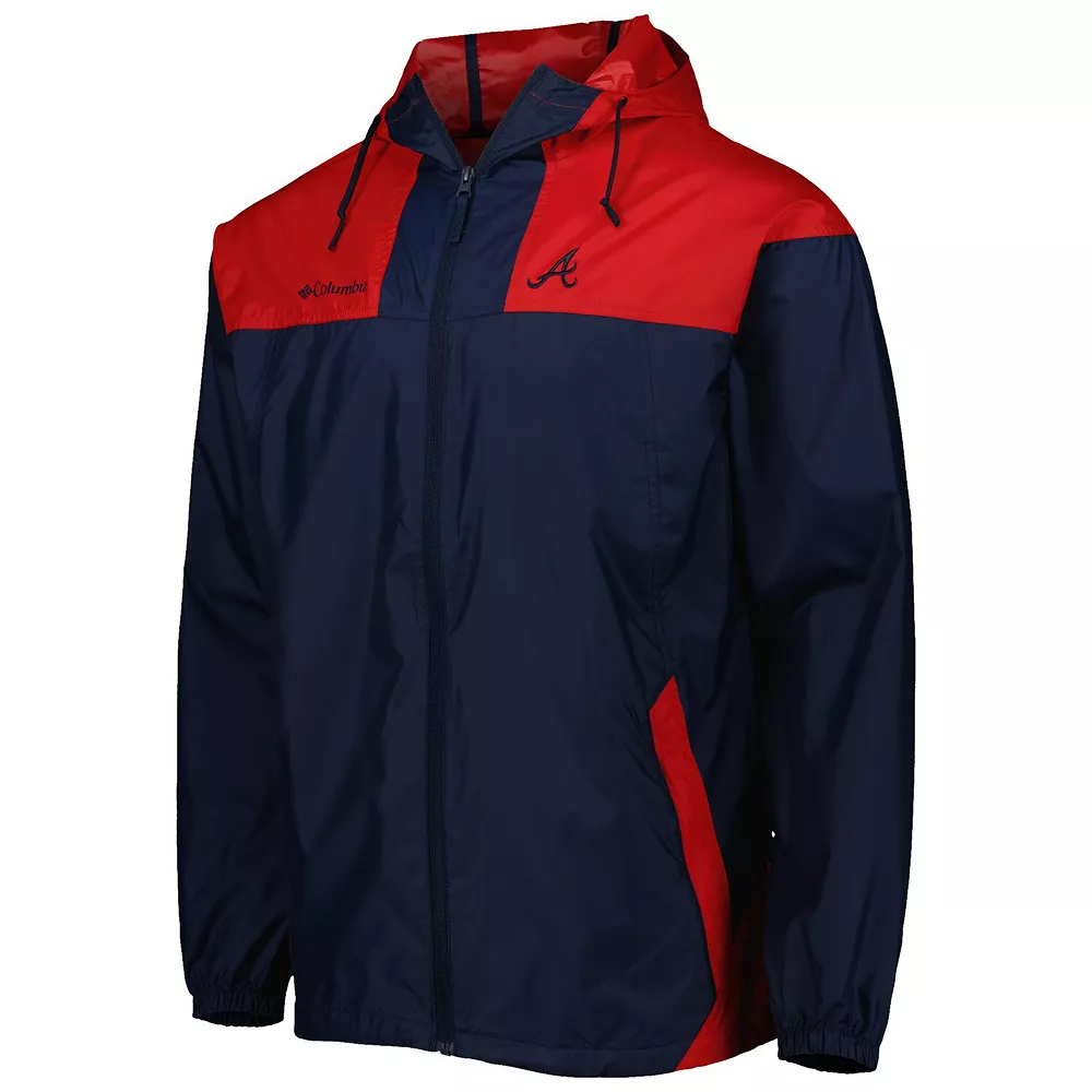 Men's Columbia Navy/Red Atlanta Braves Omni-Shade Flash Forward Challenger Full-Zip Windbreaker Jacket 3 Men's Columbia Navy/Red Atlanta Braves Omni-Shade Flash Forward Challenger Full-Zip Windbreaker Jacket - Image 3