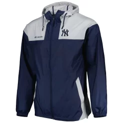 Men's Columbia Navy/Gray New York Yankees Omni-Shade Flash Forward Challenger Full-Zip Windbreaker Jacket -Columbia Vogue 6233782 ALT2