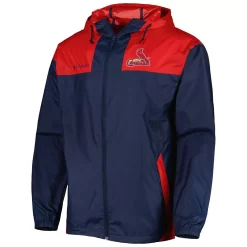 Men's Columbia Navy/Red St. Louis Cardinals Omni-Shade Flash Forward Challenger Full-Zip Windbreaker Jacket -Columbia Vogue 6233808 ALT2