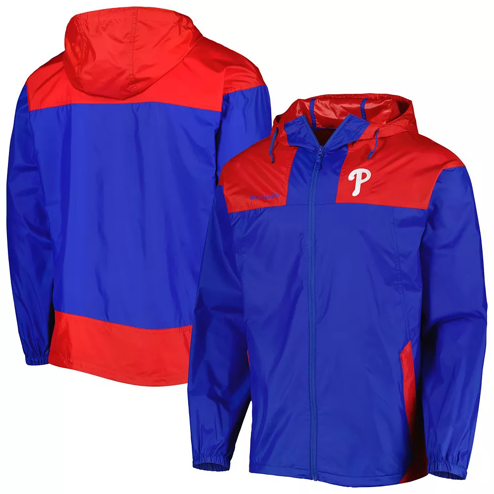 Men's Columbia Royal/Red Philadelphia Phillies Omni-Shade Flash Forward Challenger Full-Zip Windbreaker Jacket 2 Men's Columbia Royal/Red Philadelphia Phillies Omni-Shade Flash Forward Challenger Full-Zip Windbreaker Jacket - Image 2
