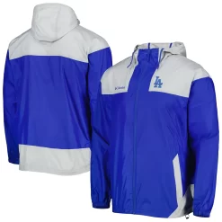Men's Columbia Royal/Gray Los Angeles Dodgers Omni-Shade Flash Forward Challenger Full-Zip Windbreaker Jacket