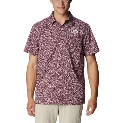 Men's Columbia Maroon Texas A&M Aggies Super Slack Tide Omni-Shade Team Button-Up Shirt