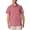 Men's Columbia Cardinal Arkansas Razorbacks Super Slack Tide Omni-Shade Team Button-Up Shirt