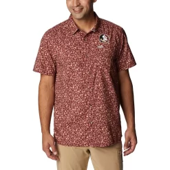 Men's Columbia Garnet Florida State Seminoles Super Slack Tide Omni-Shade Team Button-Up Shirt